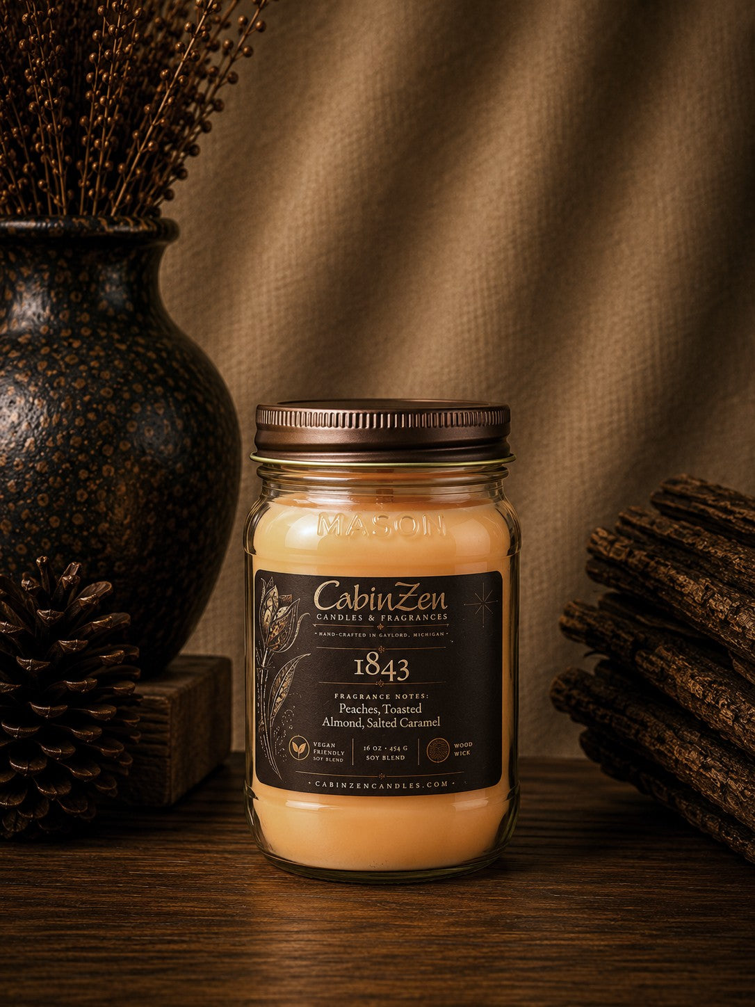 1843 16 oz Wood Wick