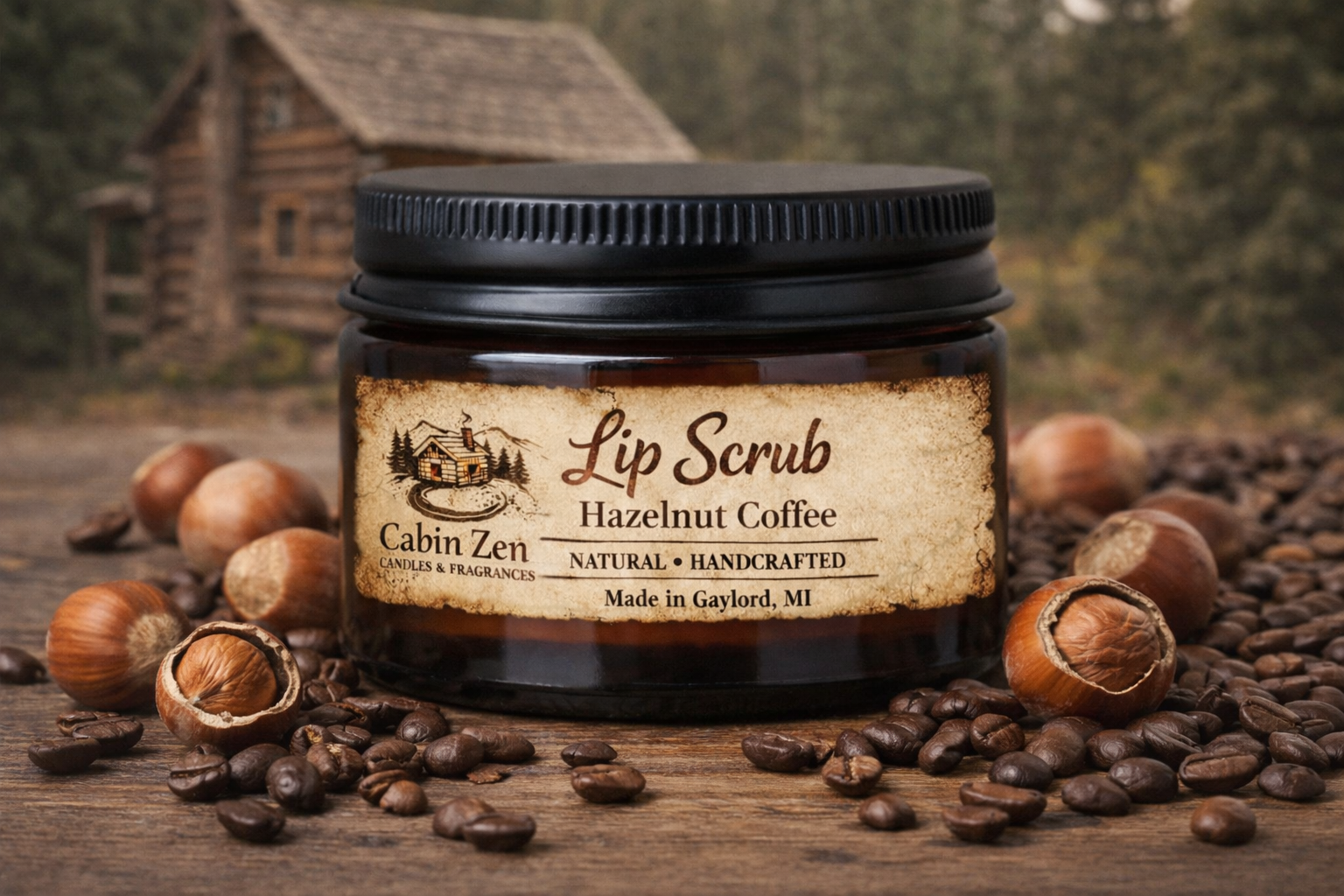 Hazelnut Coffee Lip Scrub – Cabin Zen Candles