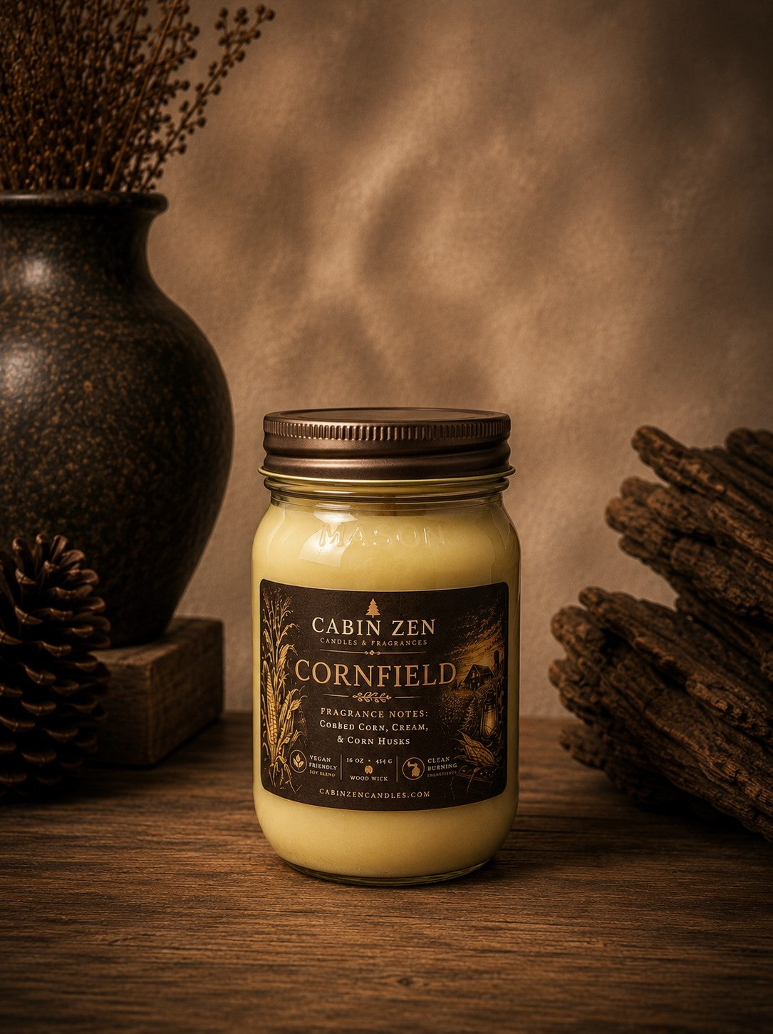 Cornfield 16 oz Wood Wick