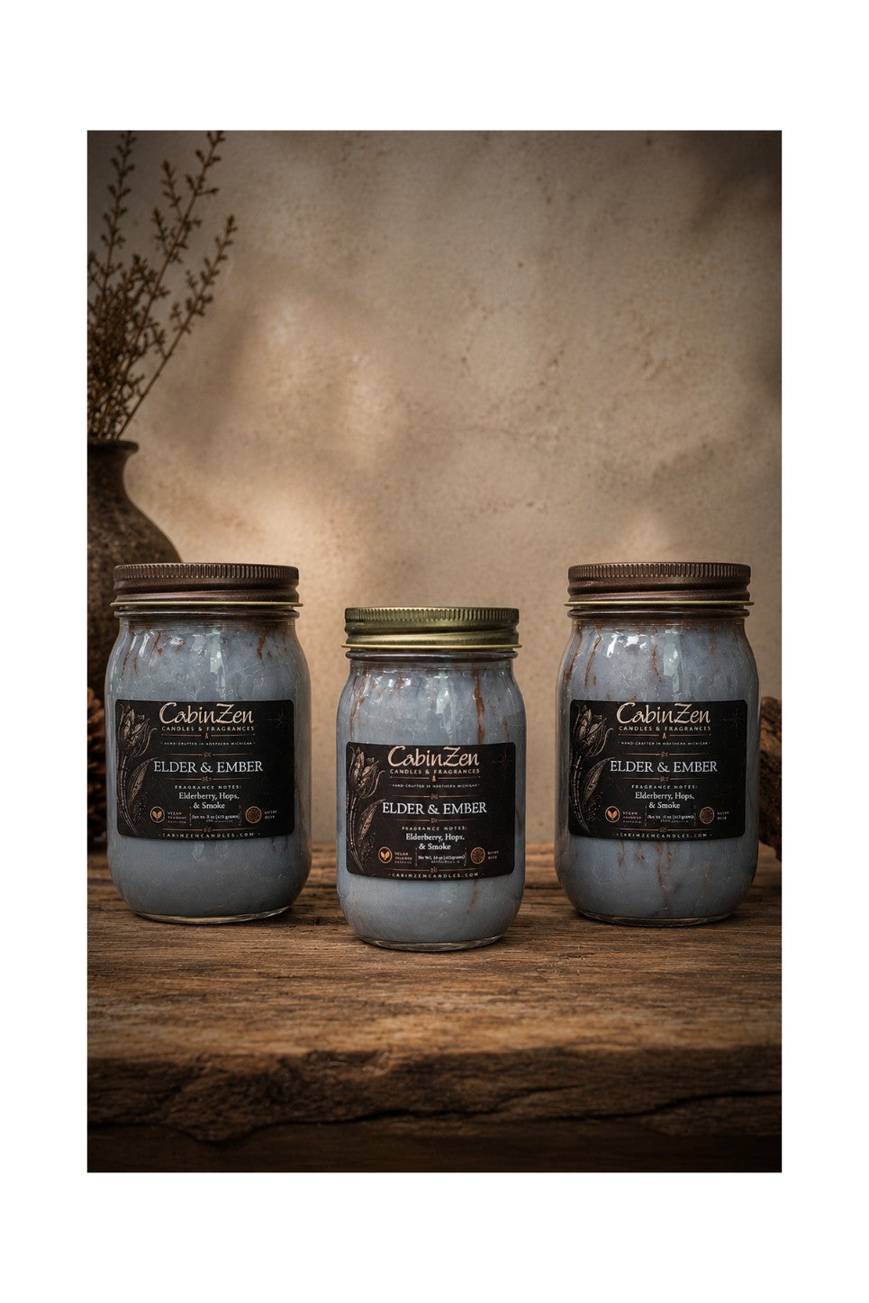WOOD WICK MASON JAR CANDLES