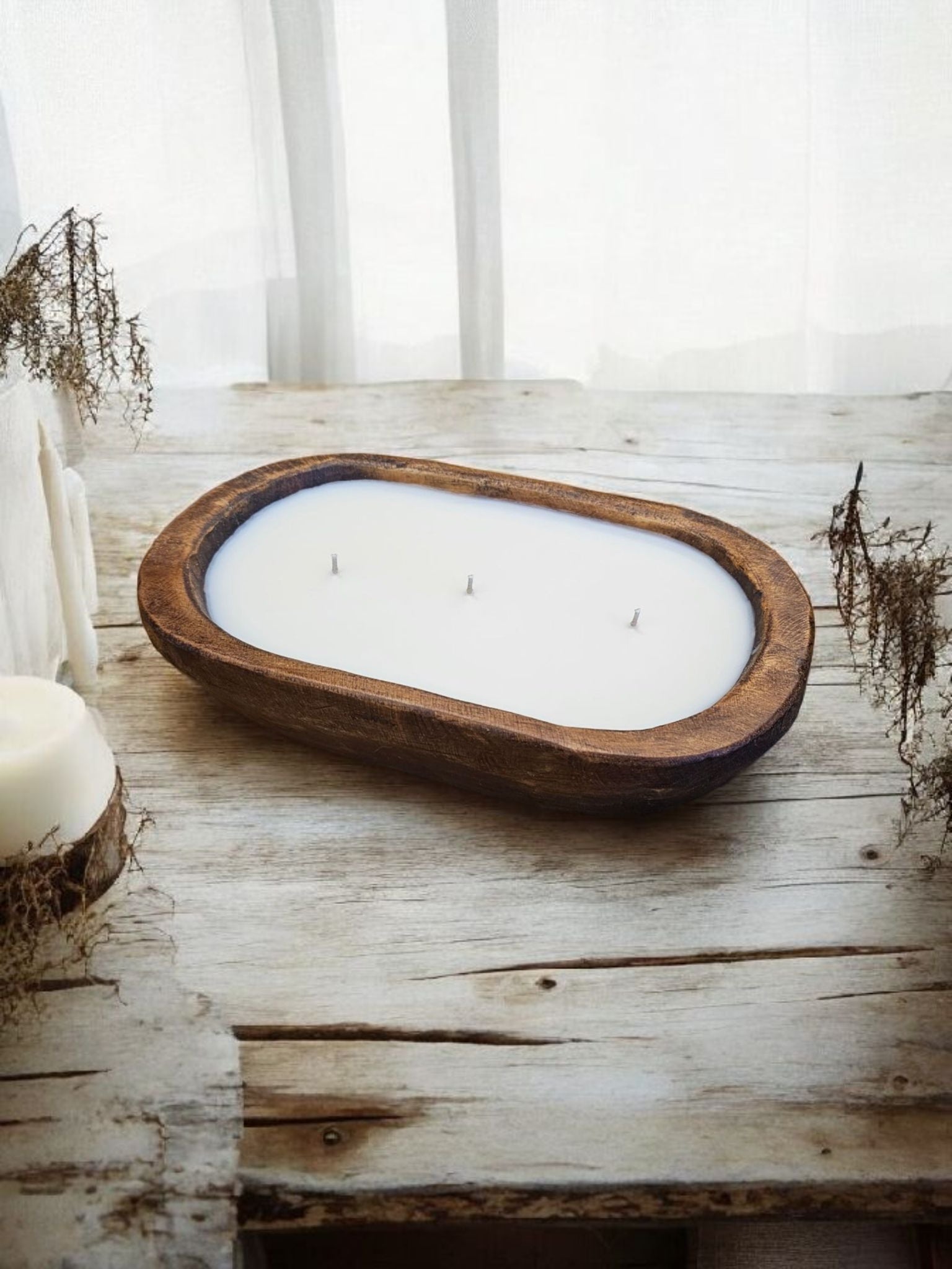 Spanish Oak Dough Bowl Candle