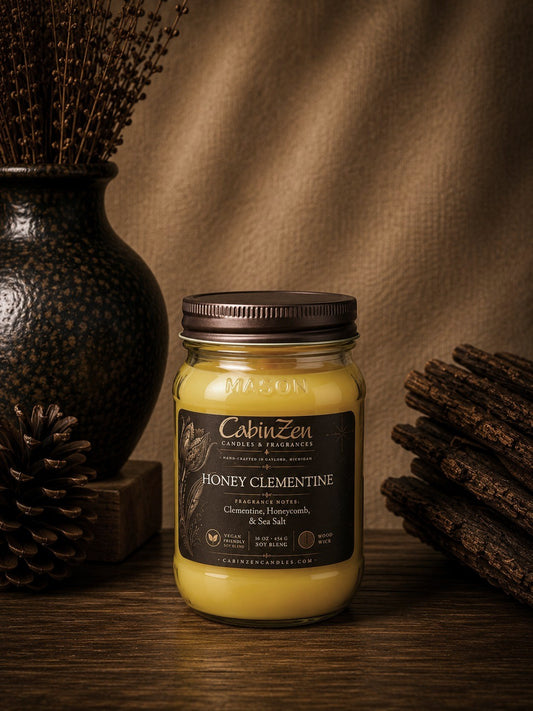 Honey Clementine 16 oz Wood Wick