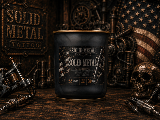 Solid Metal 10 oz. Wood Wick Candle
