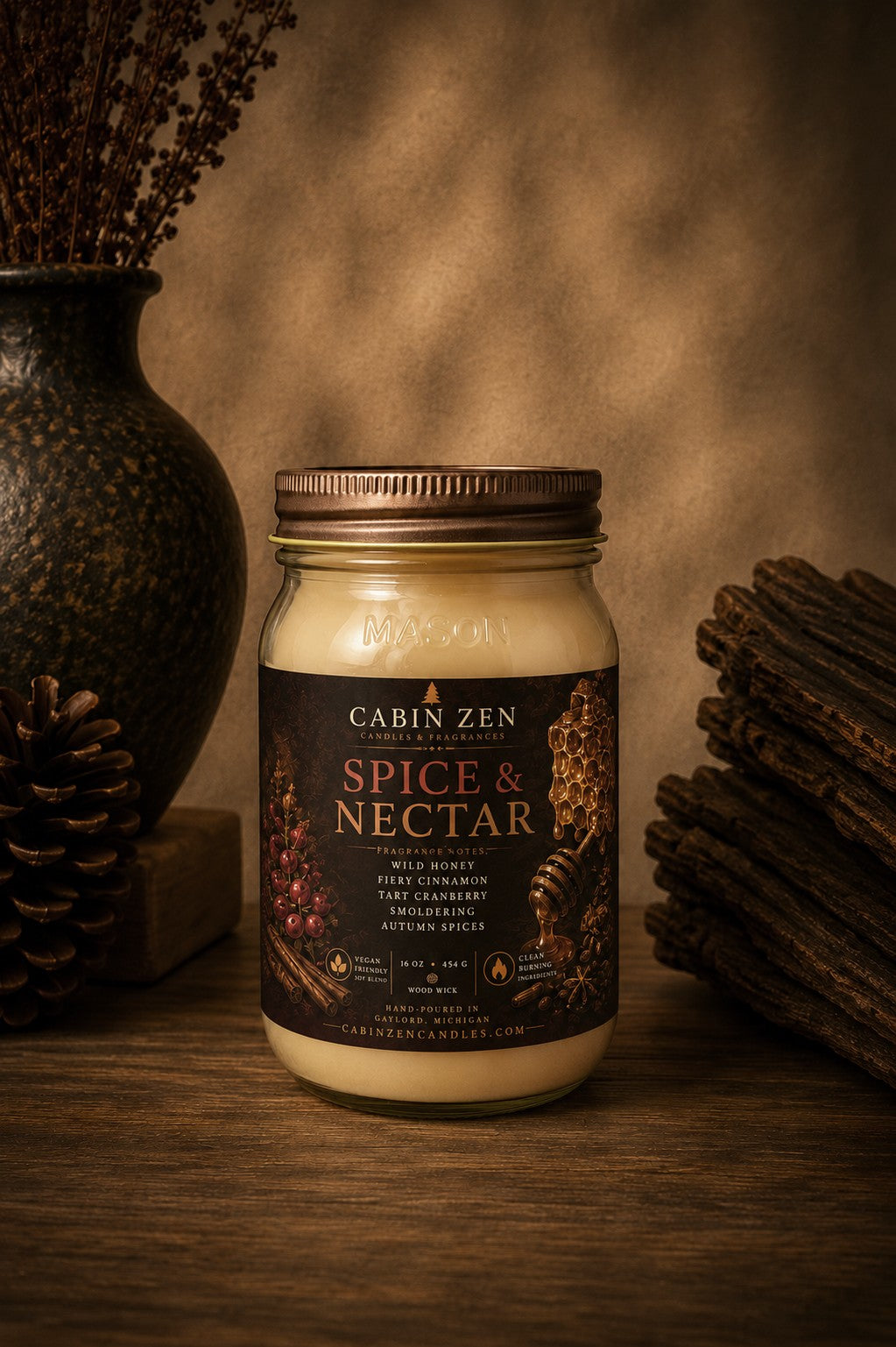 Spice & Nectar 16 oz Wood Wick