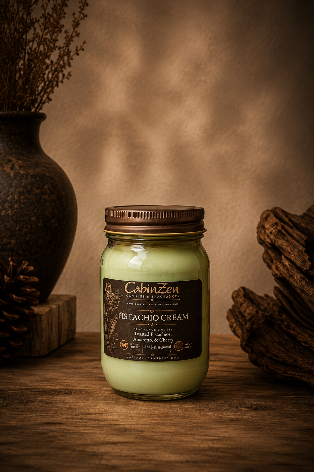 Pistachio Cream 16 oz Wood Wick