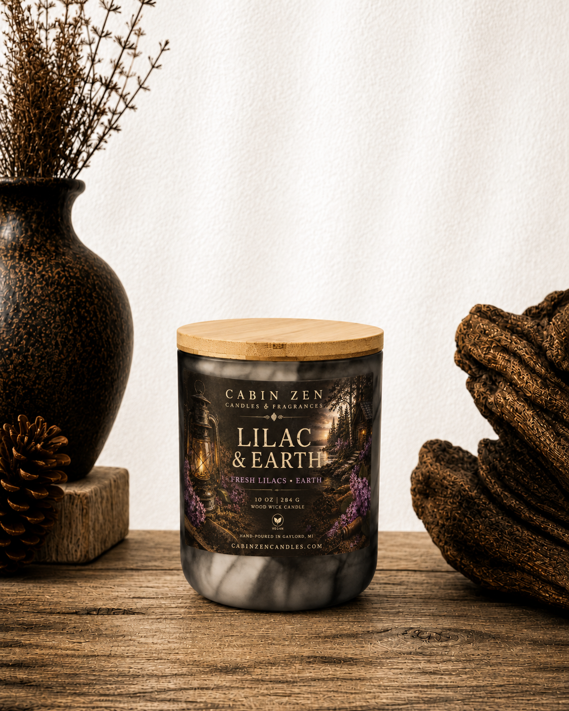 Lilac & Earth 10 oz. Wood Wick